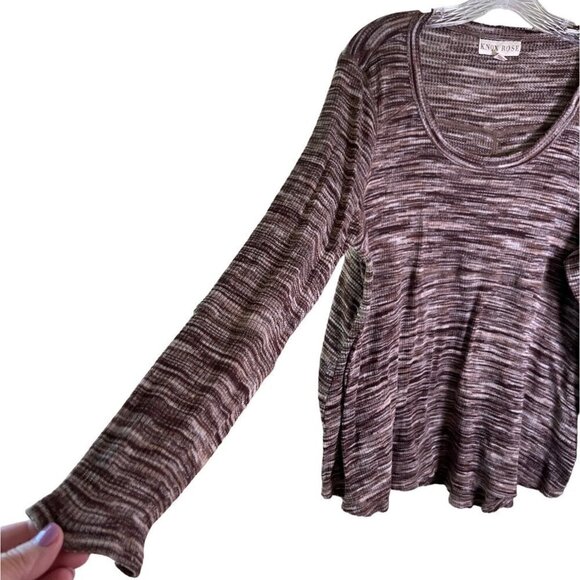 KNOX Rose Women's Sweater Brown & Beige Stripes Long Sleeves Size XXL - Picture 4 of 10